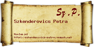 Szkenderovics Petra névjegykártya