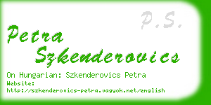 petra szkenderovics business card